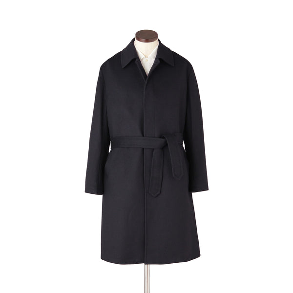 特注 定価87万円 イザイア ビスポーク カシミヤ 4PLY バルカラーコート Finjack ウールカシミヤシングルバルカラーコート col.ネイビー