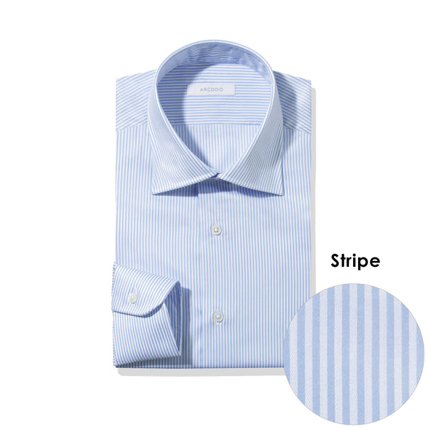 FIDELIO|Premium Extra Fine Cotton ストライプ col.サックスブルー