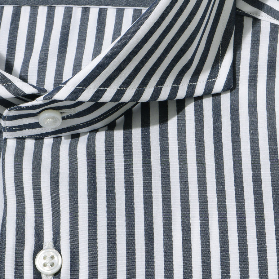 LANZA|ハイブリッドイージーケア ブロード ストライプ col.ネイビー