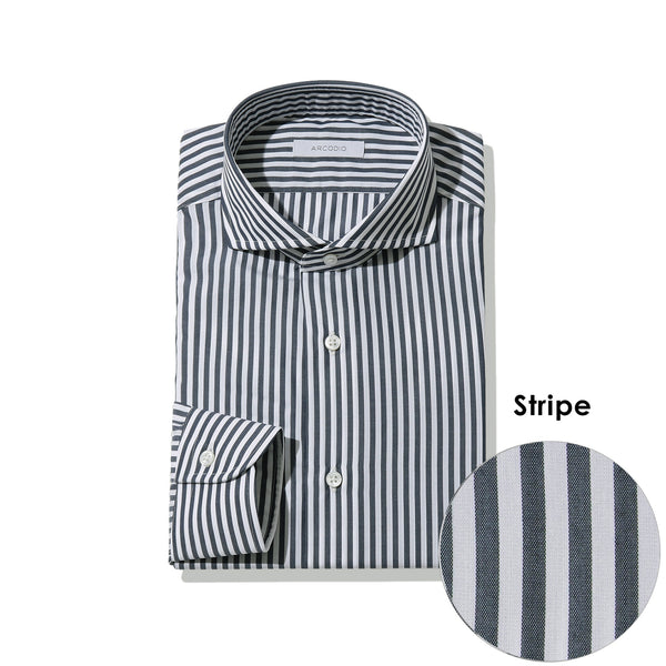 LANZA|ハイブリッドイージーケア ブロード ストライプ col.ネイビー