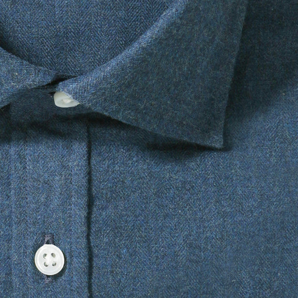 GINO（セミワイドショートポイント） ｜起毛メランジフランネルシャツ