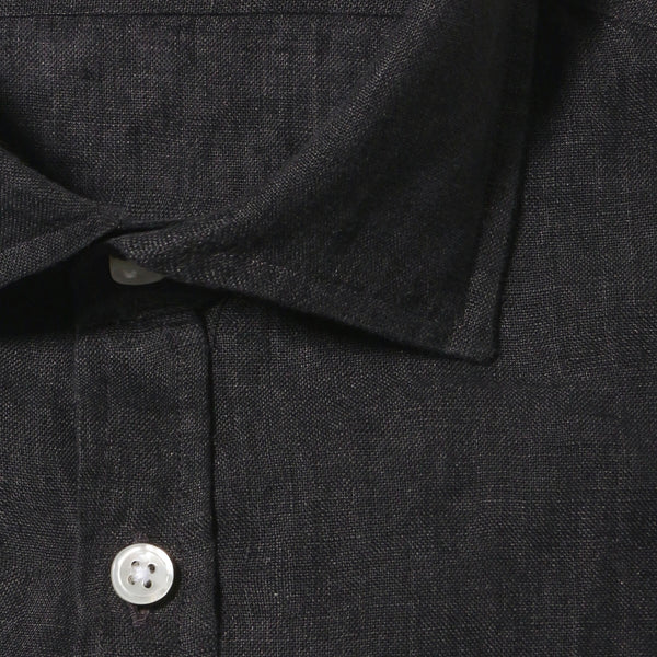 ARCODIO Lino Moderno バイオウォッシュリネン ブラック M 干場 × ARCODIO共同企画】Lino Moderno Collection バイオ