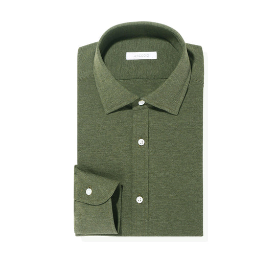 GINO|メランジ鹿の子ジャージー col.カーキ