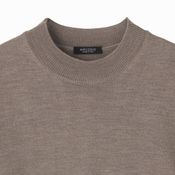 イタリア製メリノウールニット モックネック col.グレージュ - ARCODIO