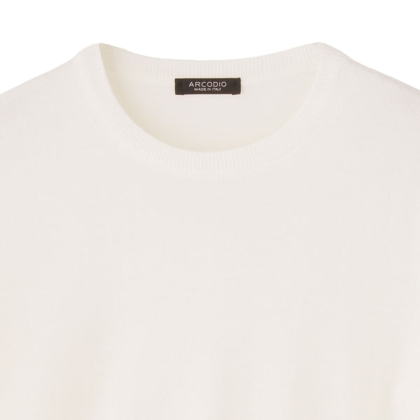 THE ROW メリノウール×カシミヤ ニット 薄手カットソー オフホワイト M THE ROW メリノウール×カシミヤ ニット 薄手カットソー オフ