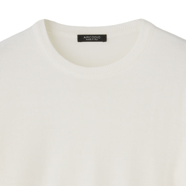 THE ROW メリノウール×カシミヤ ニット 薄手カットソー オフホワイト M The Row(ザ・ロウ) ニット・セーター(レディース) - 海外通販のBUYMA
