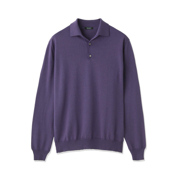 【新品】アルコディオ イタリア製コットンニット ARCODIO 干場義雅 干場義雅氏 別注色 イタリア製メリノウールニット ポロ col.パープル