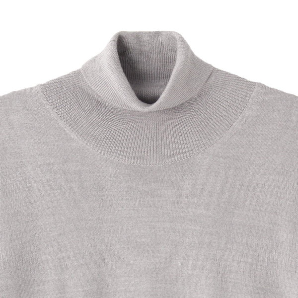 イタリア製メリノウールニット タートルネック col.ライトグレー