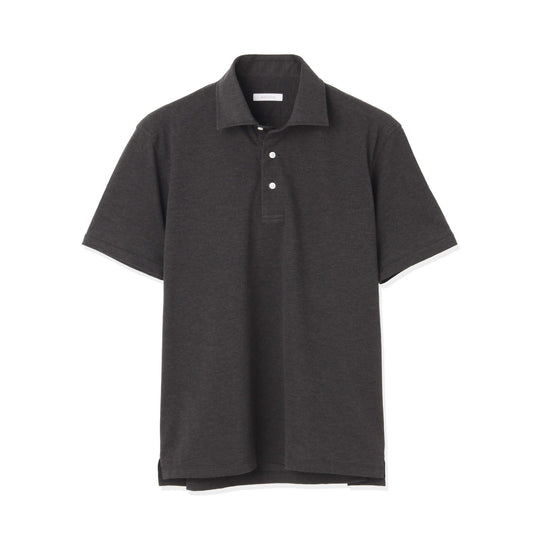 鹿の子ジャージー 半袖ポロシャツ col.ダークグレー