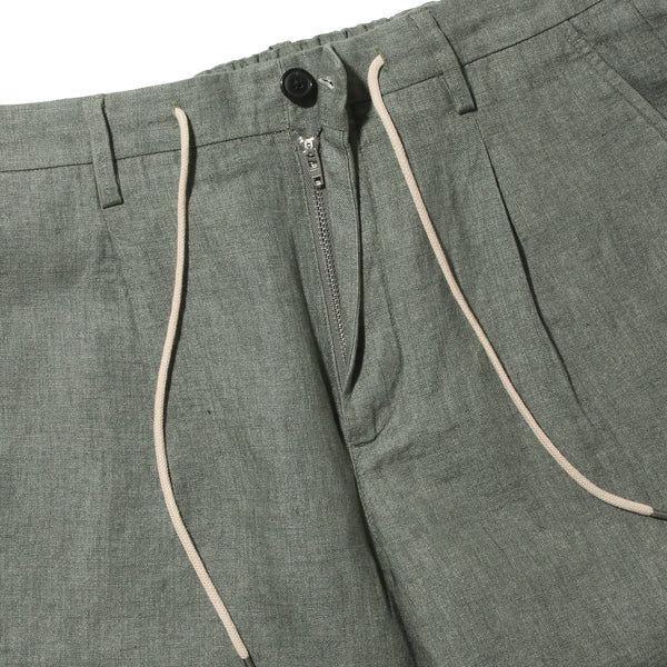 予約販売】リネンショートパンツ col.カーキ（7月中旬～下旬頃発送予定