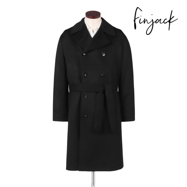 Finjack グアナコカシミヤ ダブルチェスターコート col.ブラック