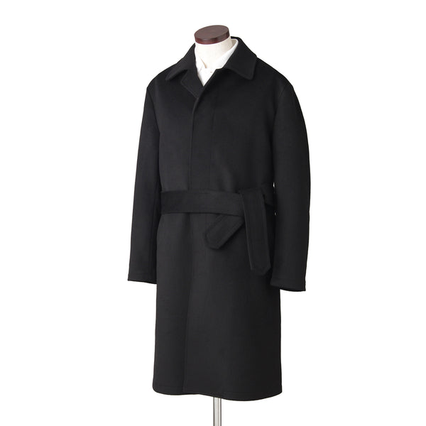 Finjack ウールカシミヤ シングルバルカラーコート col.ブラック