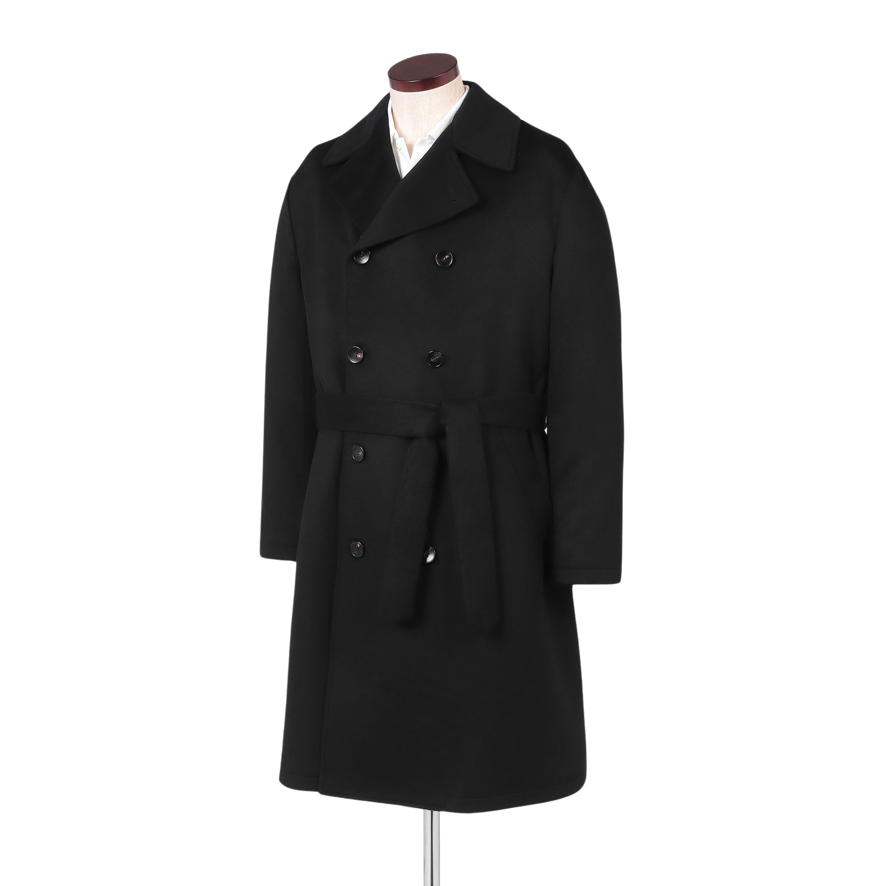 Finjack グアナコカシミヤ ダブルチェスターコート col.ブラック