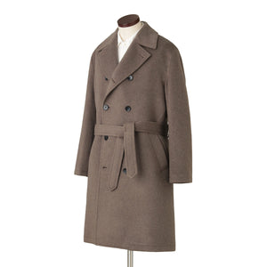 美品[カシミヤ100% 着丈115cm]ダブルチェスターコート L Cerezo Finjack カシミヤダブル チェスターコート col.グレージュ - ARCODIO