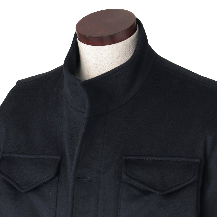 Finjack カシミヤM-65フィールドジャケット col.ネイビー