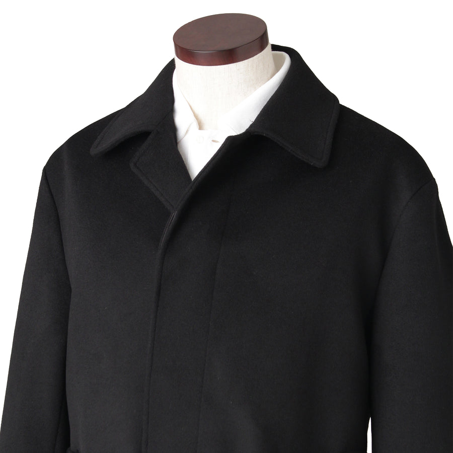 Finjack ウールカシミヤ シングルバルカラーコート col.ブラック