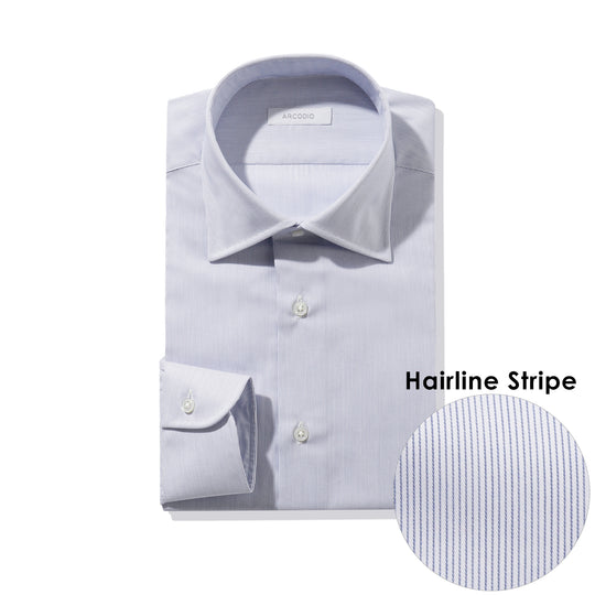 FIDELIO｜コンパクト糸 ヘアラインストライプ col.ネイビー