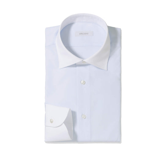 FIDELIO｜120番手双糸ステーブルブロード リンクルレジスタント クレリック col.サックスブルー