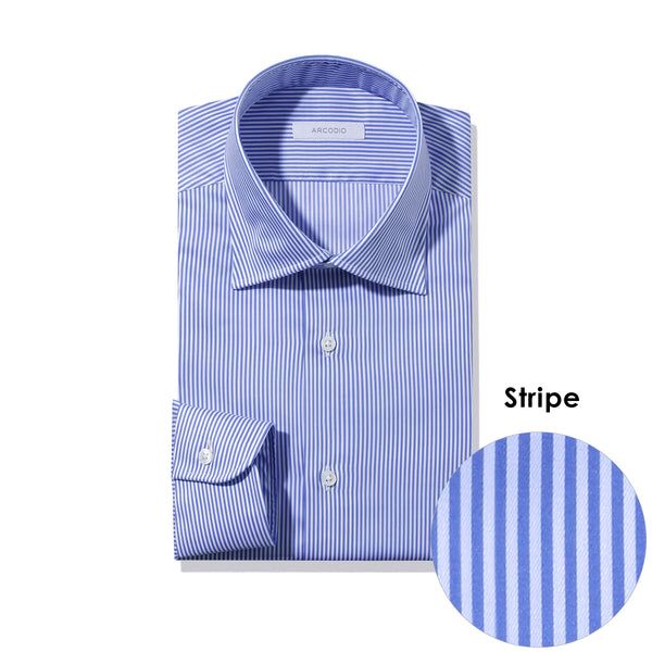 FIDELIO｜Premium Extra Fine Cotton ストライプ col.ブルー