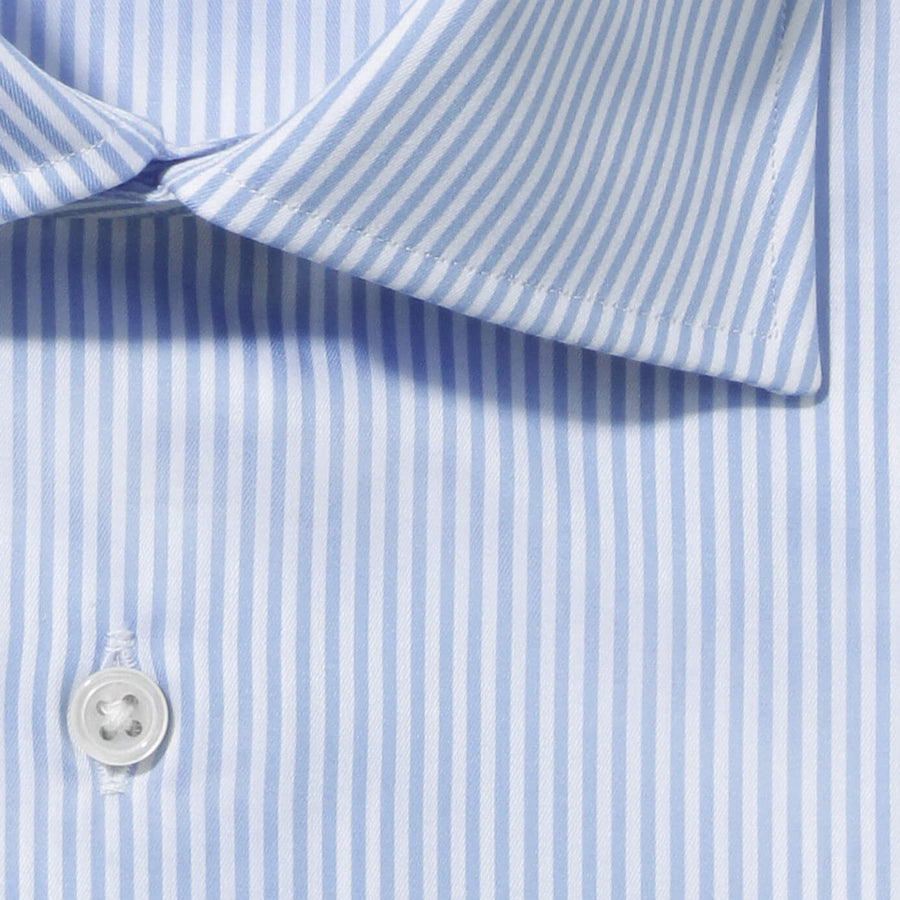 FIDELIO｜Premium Extra Fine Cotton ストライプ col.サックスブルー