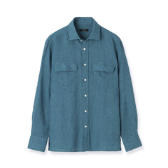 Lino Moderno バイオウォッシュリネン フラップポケットシャツ col