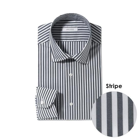 GINO｜ハイブリッドイージーケア ブロードストライプ col.ネイビー