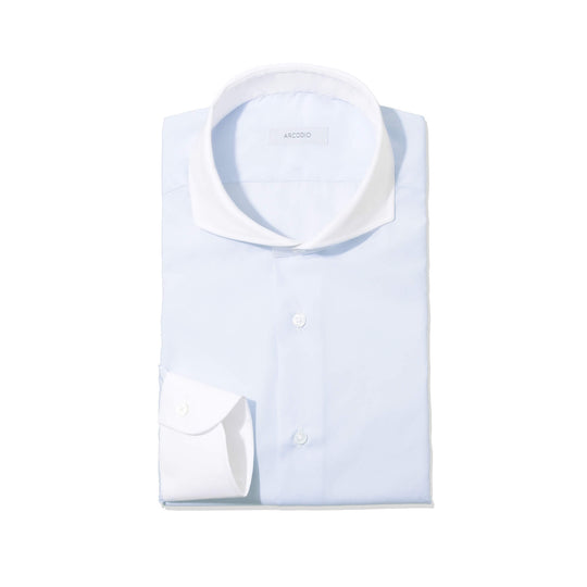 LANZA｜120番手双糸ステーブルブロード リンクルレジスタント クレリック col.サックスブルー