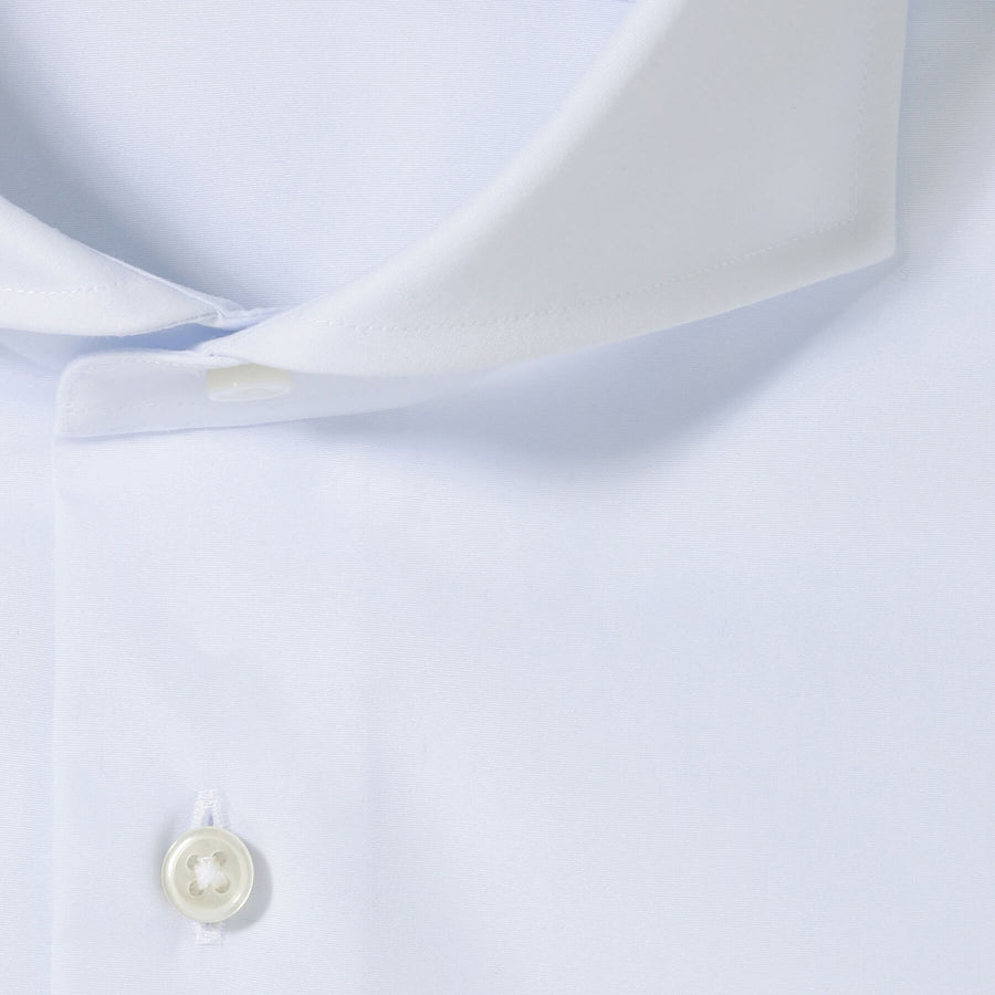 LANZA｜120番手双糸ステーブルブロード リンクルレジスタント col.サックスブルー