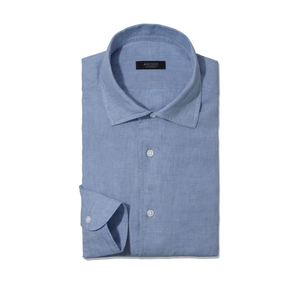 APERTO｜Lino Moderno バイオウォッシュリネン col.サックスブルー