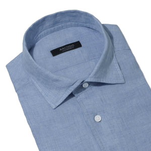 予約販売 APERTO｜Lino Moderno バイオウォッシュリネン col.サックスブルー