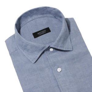 予約販売 APERTO｜Lino Moderno バイオウォッシュリネン col.ライトスティールブルー