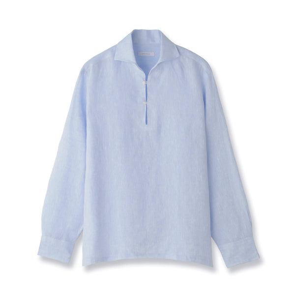 フレンチリネン カプリシャツ col.サックスブルー