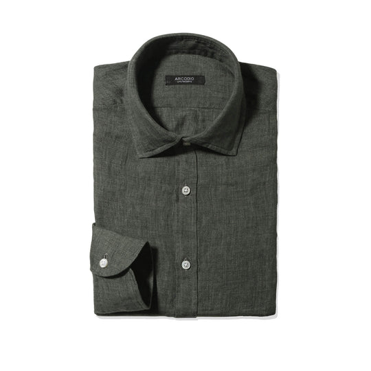 GINO｜Lino Moderno バイオウォッシュリネン col.グリーン