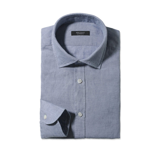 GINO｜Lino Moderno バイオウォッシュリネン col.ライトスティールブルー