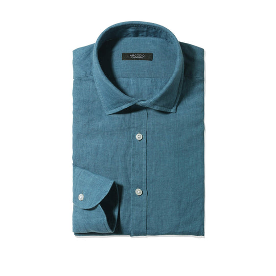 GINO｜Lino Moderno バイオウォッシュリネン col.アクアマリン