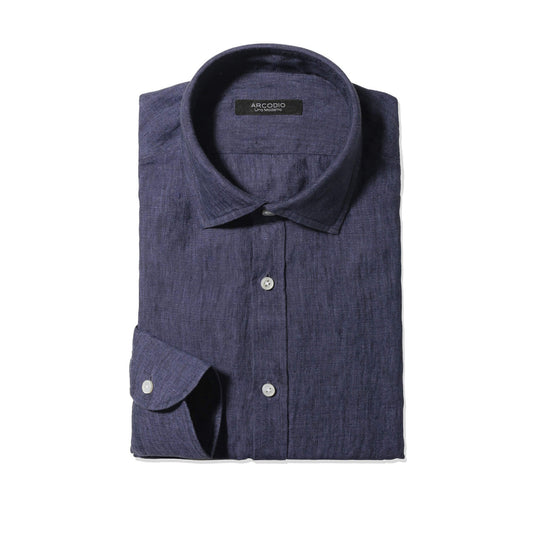 GINO｜Lino Moderno バイオウォッシュリネン col.インディゴブルー