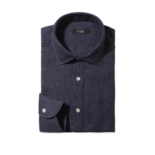 GINO｜Lino Moderno バイオウォッシュリネン col.ネイビー