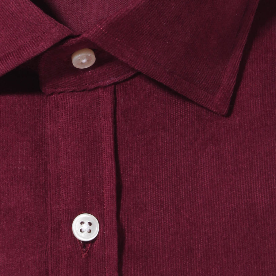 GINO｜コーデュロイシャツ col.ボルドー