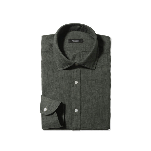 Lino Moderno GINO バイオウォッシュリネン グリーン