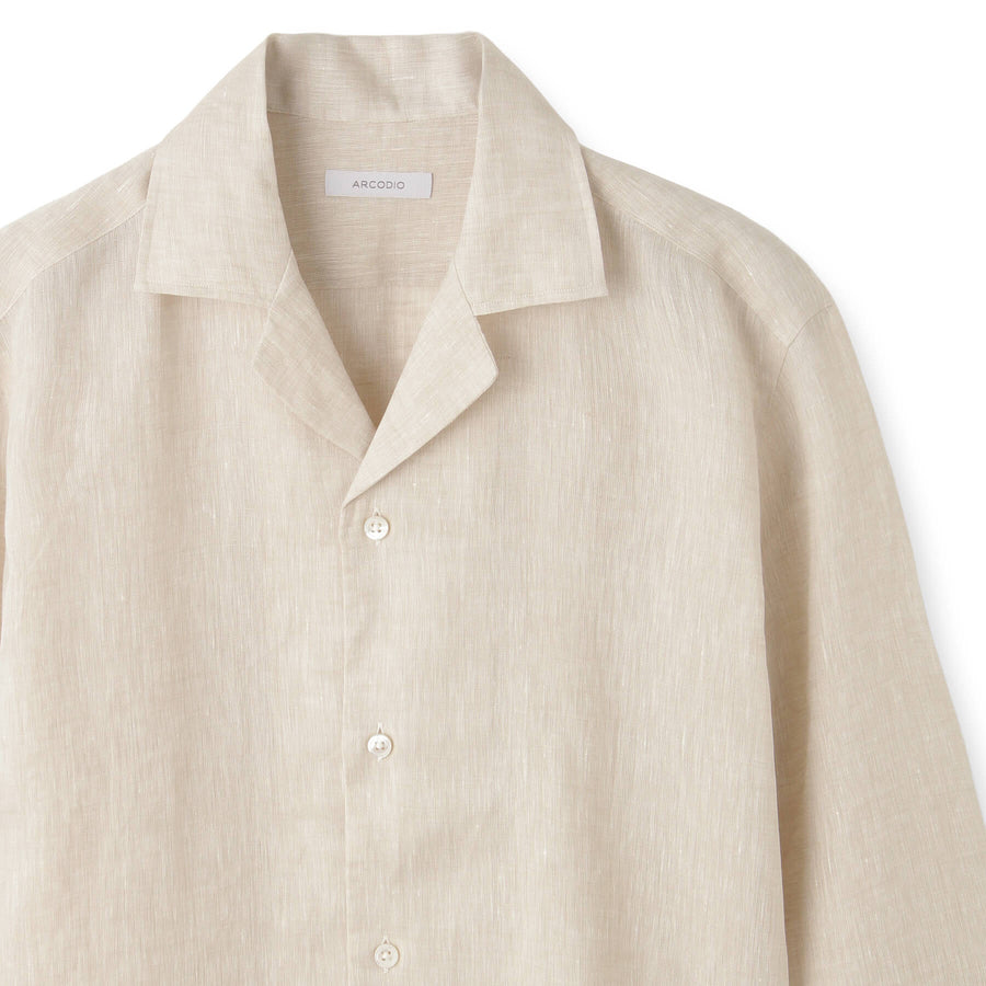 オープンカラー｜フレンチリネン  col.ベージュ