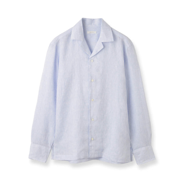 オープンカラー｜フレンチリネン  col.サックスブルー