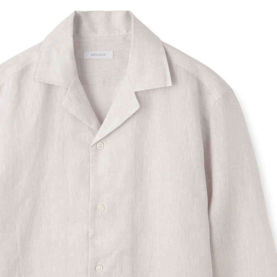 オープンカラー｜フレンチリネン  col.ペールグレー