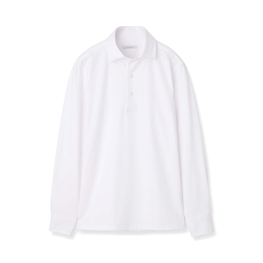 GINO｜7ozコンパクトヤーンストレッチジャージー プルオーバーシャツ col.ホワイト