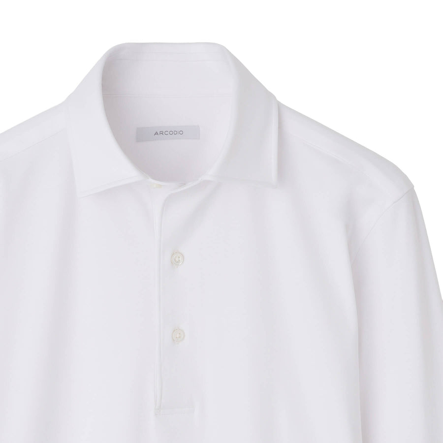 GINO｜7ozコンパクトヤーンストレッチジャージー プルオーバーシャツ col.ホワイト