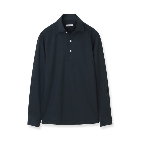 【裄丈修理専用】 GINO｜7ozコンパクトヤーンストレッチジャージー プルオーバーシャツ col.ネイビー