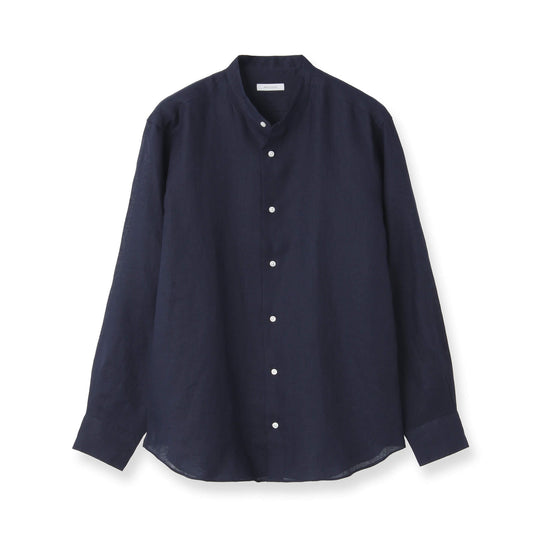 スタンドカラー｜フレンチリネン   col.ネイビー