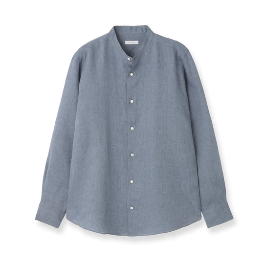 スタンドカラー｜フレンチリネン  col.ブルーグレー