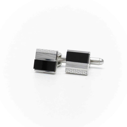 Louis FAGLIN カフリンクス ガラドレ col.オニキスブラック×シルバー