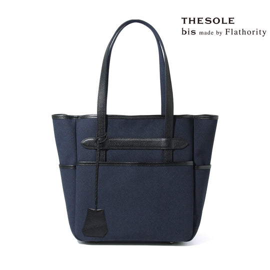 THE SOLE bis made by Flathority JOHN キャンバスレザー トートバッグ col.ネイビー
