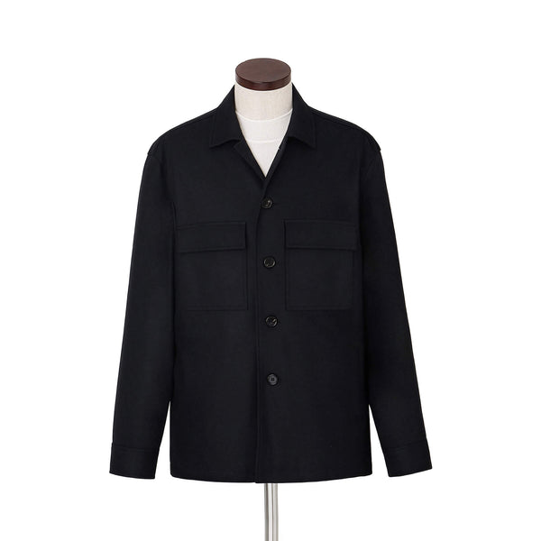 ベガスムース ウールジャージーシャツジャケット  col.ブラック